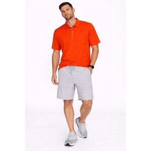 Walter Hagen Large Orange Perfect 11 Golf Polo Shirt Mens Performance Stretch